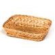 Oblong White Willow Open Weave Tray Basket W/O Handles - 8"x6 1/2"x1 3/4"